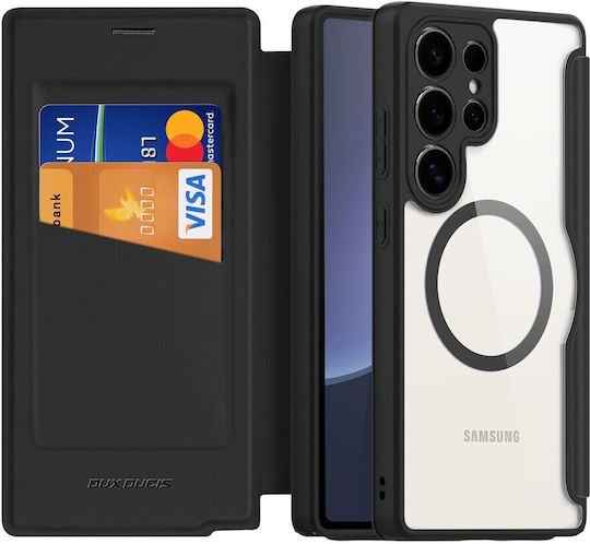 Dux Ducis Skin X Pro Series Book Piele artificială / Silicon Negru (Galaxy S25 Ultra)