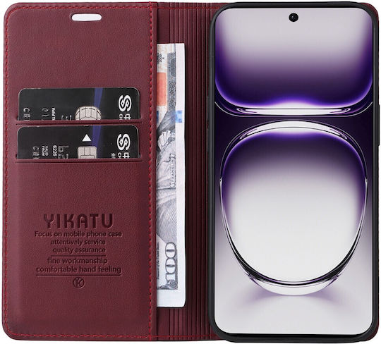 Yikatu Book Δερματίνης / Σιλικόνης Κόκκινο (Oppo Reno12 Pro)