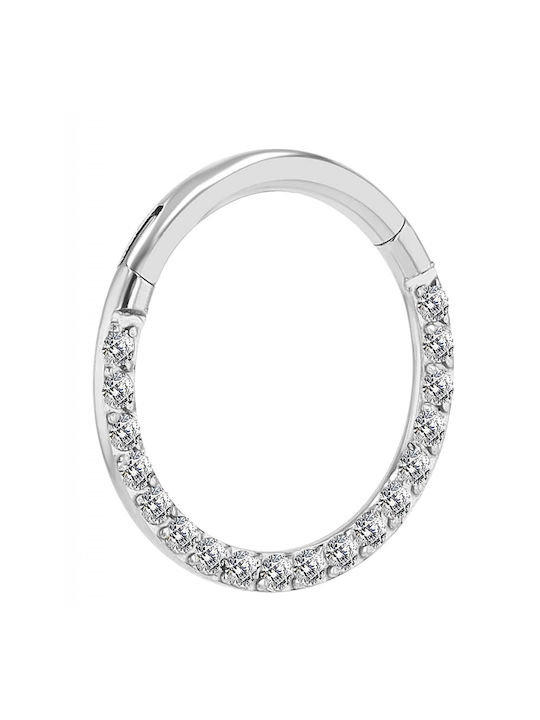Akzent Ohrring Korken Nase aus Stahl 8 x 1.2mm Silber