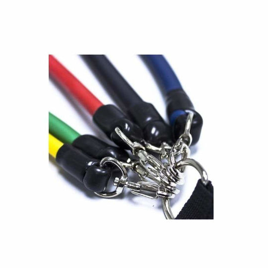 Set Sistem de Antrenament Siks Fitness 5 Corzi Elastice Accesorii Universale Multicolor