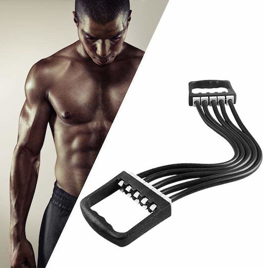 Siks 5-string Resistance Band Fitness Workouts Rubber Black