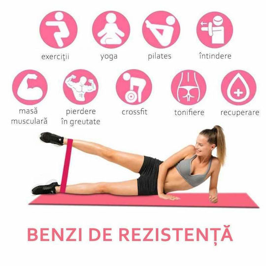 Set 5 Benzi de Rezistență din Latex pentru Antrenament la Sală Fitness Yoga Pilates Exerciții de Reabilitare 5 Niveluri de Dificultate