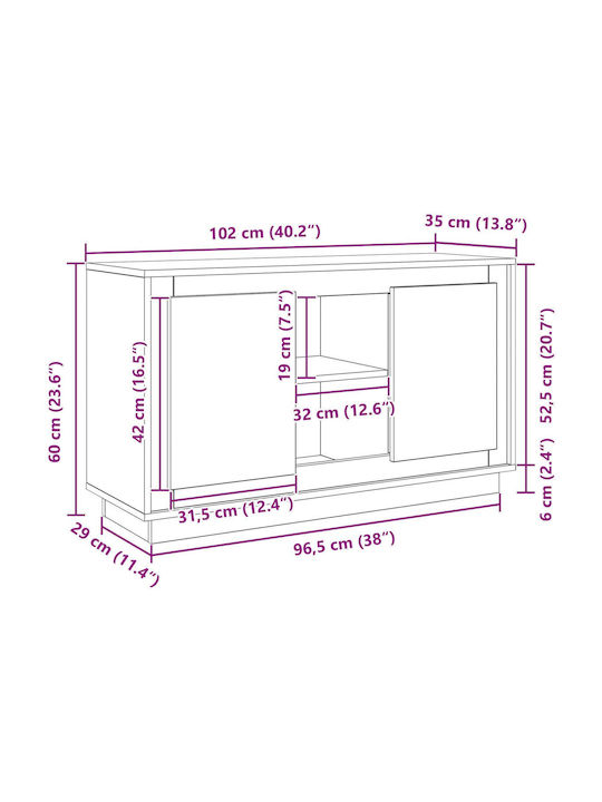 Bufet Negru 102x35x60cm