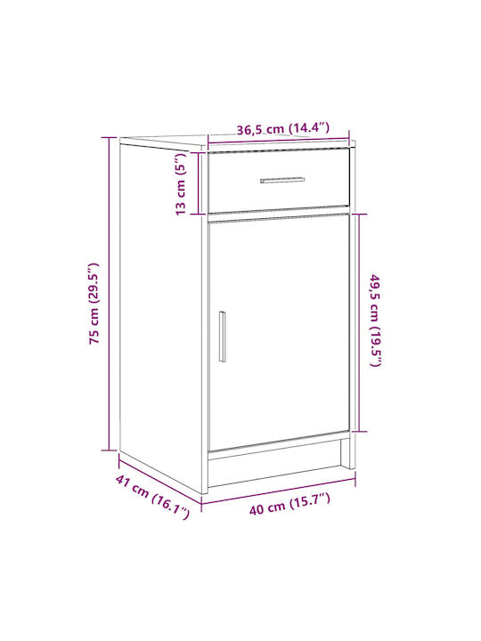 Sideboard Wooden with Drawers Old Wood 40x41x75cm