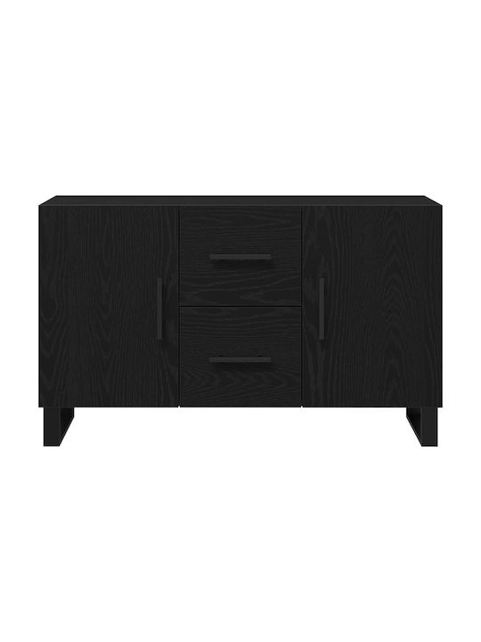 Sideboard Wooden with Drawers Black Oak 100x36x60cm
