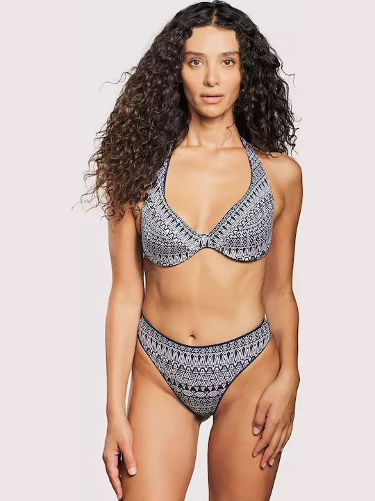 Bikini Slip Ψηλόμεσο Γκρι