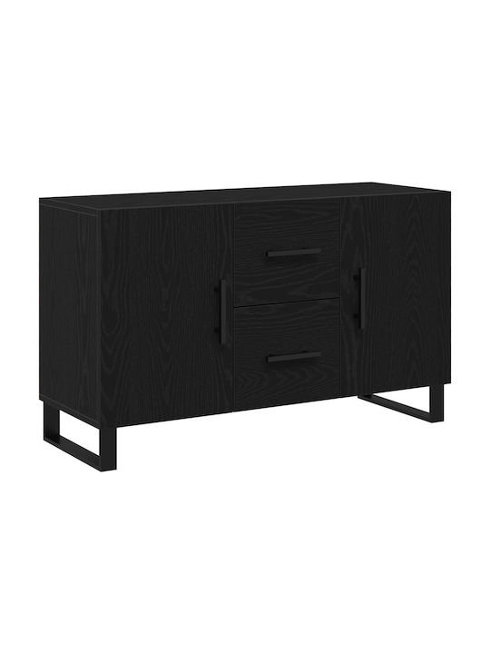 Sideboard Wooden with Drawers Black Oak 100x36x60cm