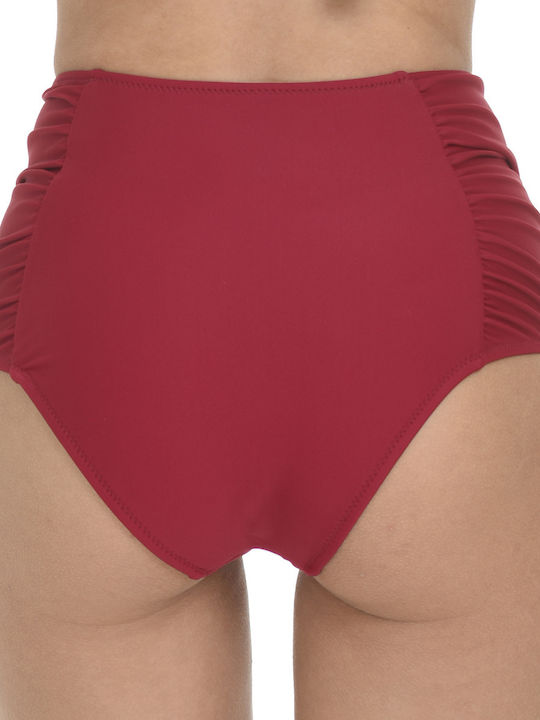 Bikinihosen Boxer Hohe Taille Burgundische