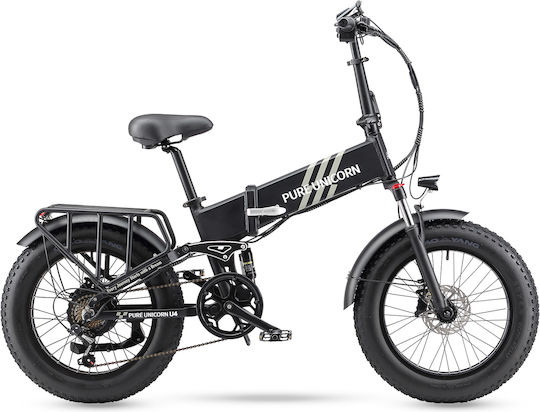 Pure Unicorn U4 Faltbares Elektrofahrrad 1000W 15Ah Fatbike Schwarz
