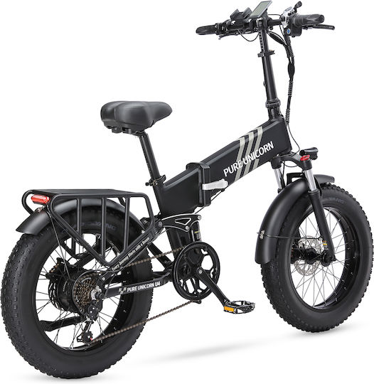 Pure Unicorn U4 Faltbares Elektrofahrrad 1000W 15Ah Fatbike Schwarz