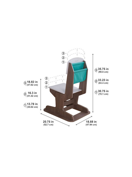 Kids Desk Brown 110x55.25x65cm