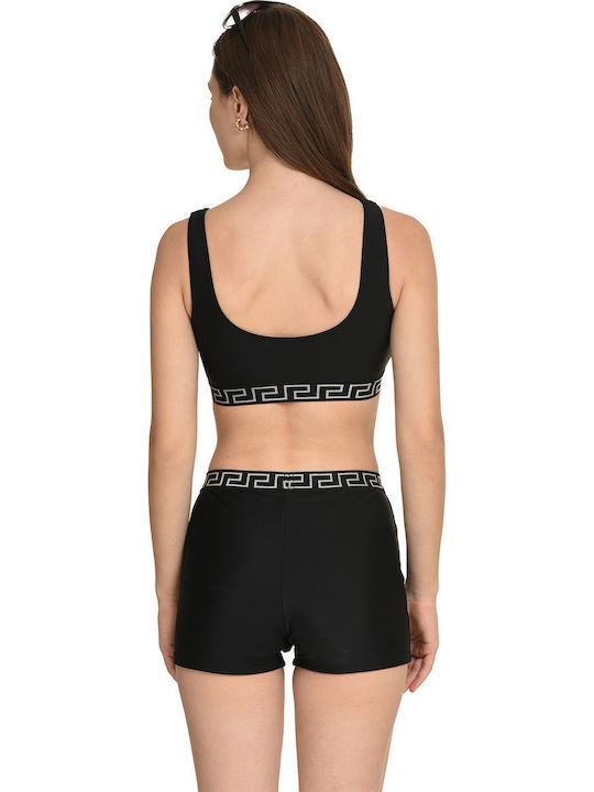 Set Bikini Μπουστάκι & Σορτς Μαυρο