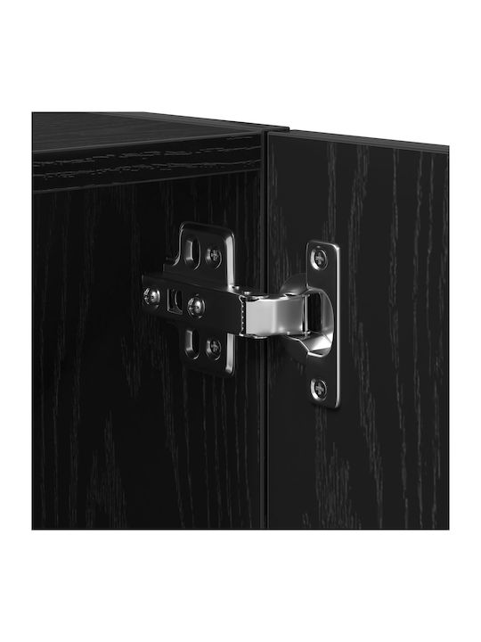 Wand Wohnzimmer Nische aus Spanplatte Schwarze Eiche 60x30x70cm