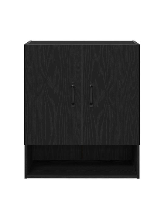 Wand Wohnzimmer Nische aus Spanplatte Schwarze Eiche 60x30x70cm