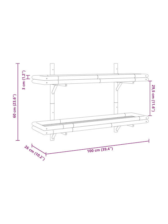 Regal Wand Bamboo 100x26x60cm