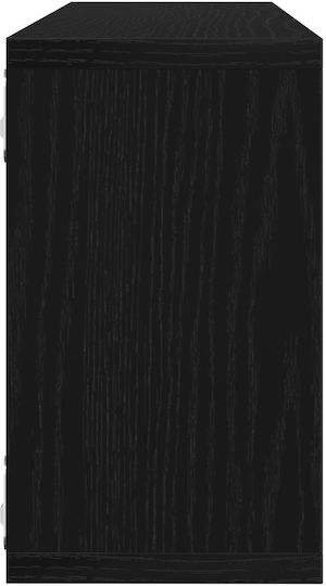 Wandregale Schwarz Eichenholz 4Stücke 80x15x26cm