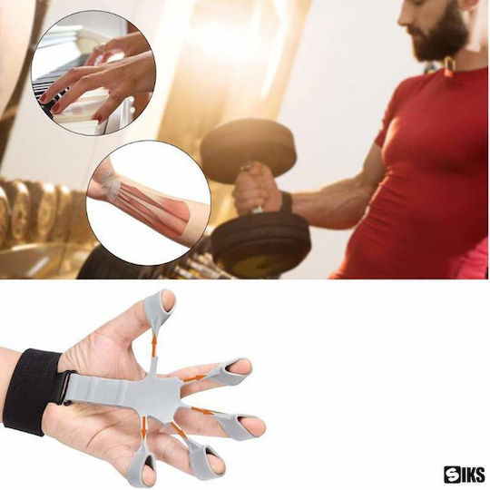 Silikon Fingerstrecker Siks Klettverschluss Unterstützungsband Verschiedene Schwierigkeitsgrade Physische Erholung Grau