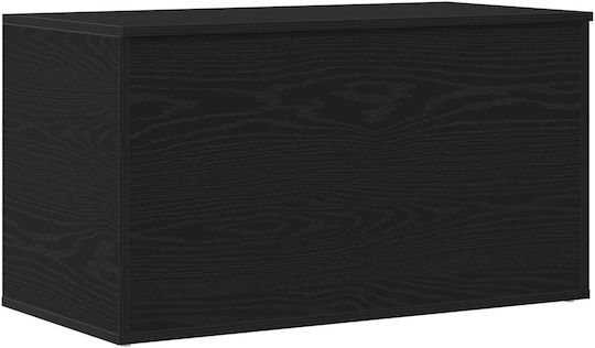 vidaXL Hölzernes Aufbewahrungsbox mit Deckel Schwarz 84x42x46cm 1Stück