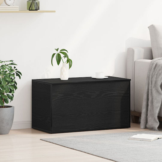 vidaXL Hölzernes Aufbewahrungsbox mit Deckel Schwarz 84x42x46cm 1Stück