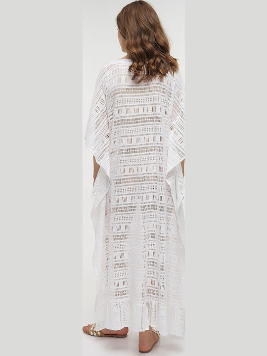 Ble Resort Collection Καφτάνι Παραλίας Λευκό Ble Resort Collection Καφτάνι Παραλίας Λευκό