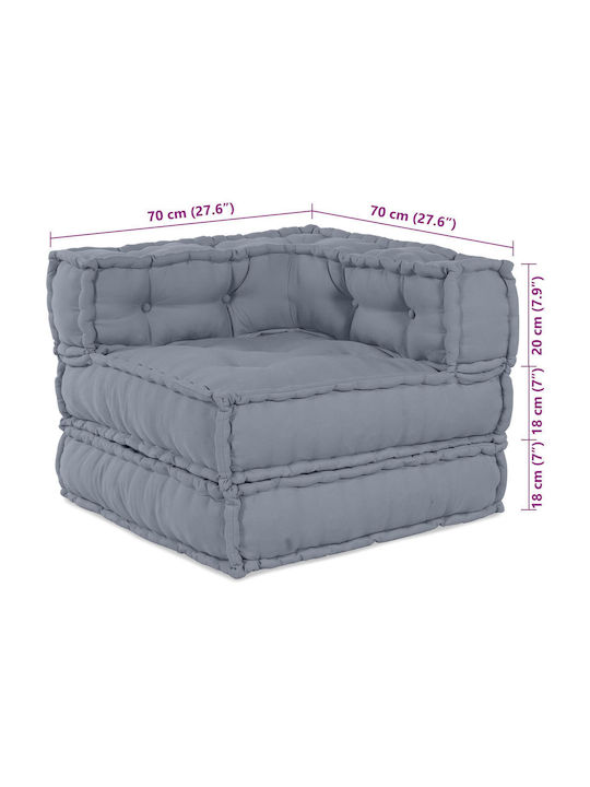 Bean Bag Sofa Poof Gray 70x70x54cm