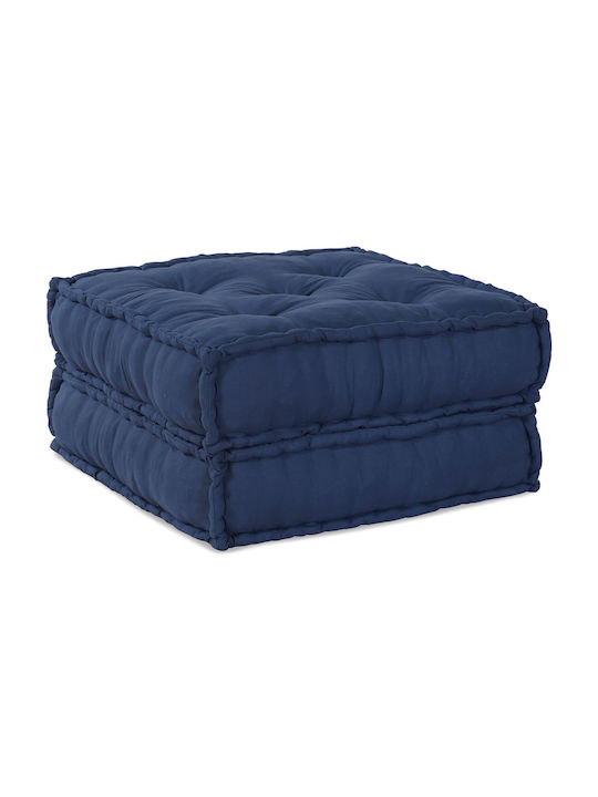 Bean Bag Bolster Poof Indigo 70x70x36cm