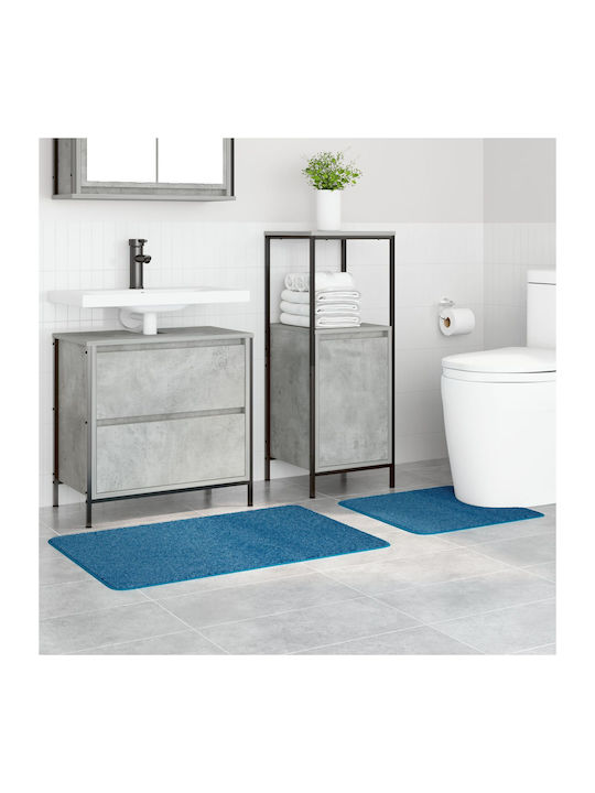 vidaXL Non-Slip Bath Mats Set Microfiber 4019863 Blue 2pcs