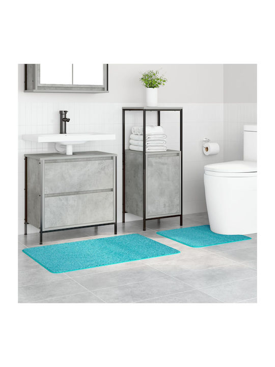 vidaXL Non-Slip Bath Mats Set Microfiber 4019860 Turquoise 2pcs