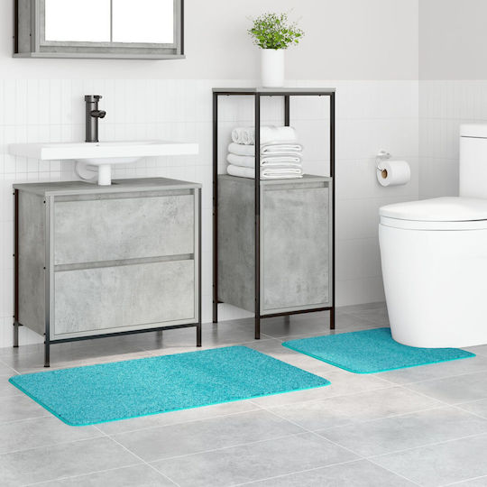 vidaXL Non-Slip Bath Mats Set Microfiber 4019860 Turquoise 2pcs