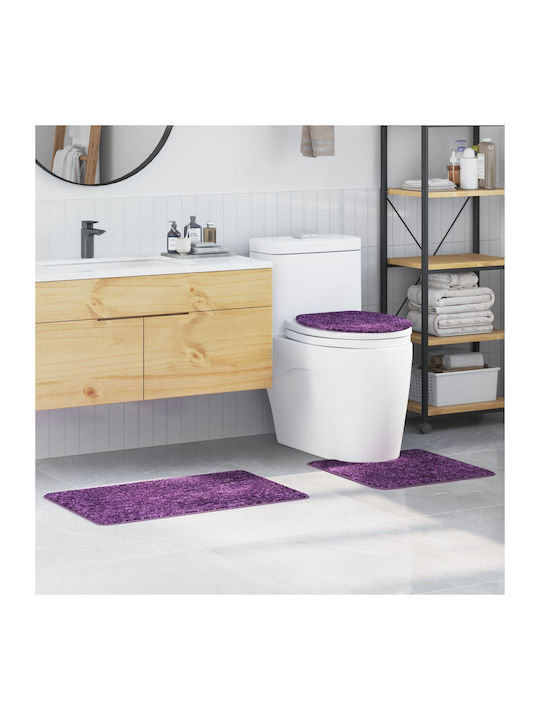 vidaXL Rutschfestes Set Badematten Mikrofaser 4019872 Lila 50x80cm 3 Stück
