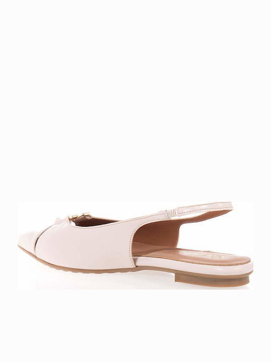 Toutounis Leather Slingback Ballerinas Beige