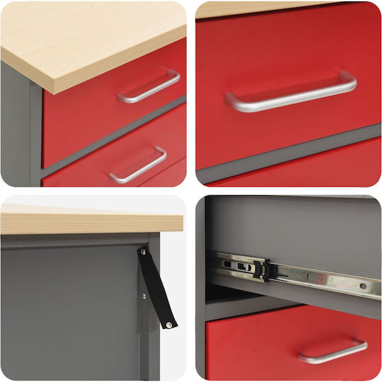 vidaXL Πάγκος Εργασίας Αντοχής 150kg 55x85x150cm 3τμχ 3321371