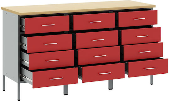 vidaXL Πάγκος Εργασίας Αντοχής 150kg 55x85x150cm 3τμχ 3321369