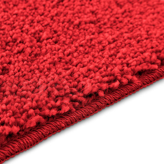 vidaXL Non-Slip Bath Mat Microfiber Toilet 4019818 Red 50x50cm