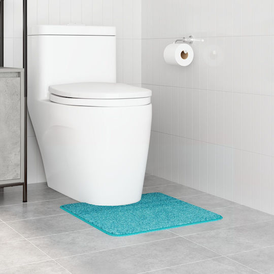 vidaXL Non-Slip Bath Mat Microfiber Toilet 4019820 Turquoise 50x50cm