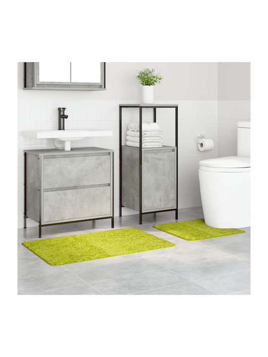 vidaXL Rutschfest Set Badematten Mikrofaser Rechteckig 4019859 Green 2Stück