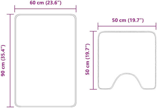 vidaXL Αντιολισθητικό Σετ Πατάκια Μπάνιου Microfiber 4019859 Πράσινο 2τμχ