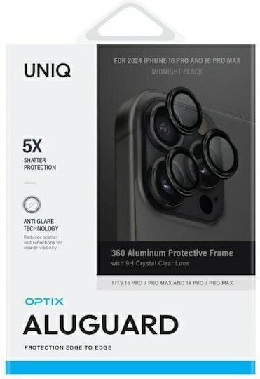 Uniq Optix Camera Protection Tempered Glass Black for the iPhone 16 Pro, iPhone 16 Pro Max