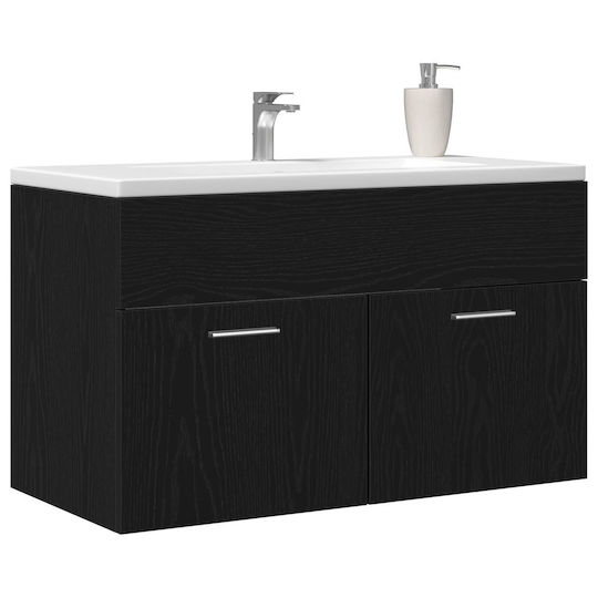 vidaXL Πάγκος χωρίς Νιπτήρα Μ90xΒ38.5xΥ46cm Μαύρη Δρυς