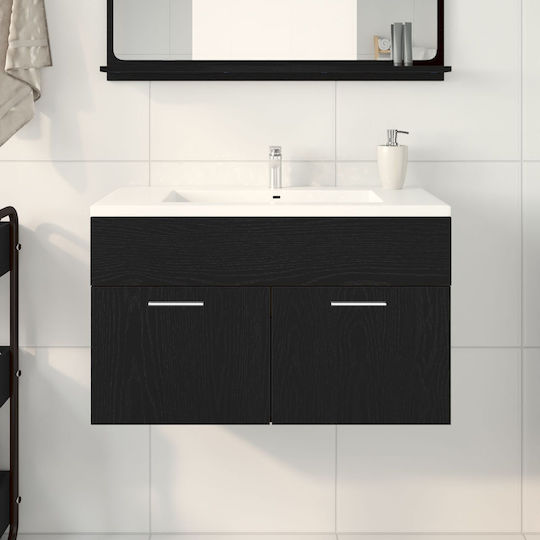 vidaXL Πάγκος χωρίς Νιπτήρα Μ90xΒ38.5xΥ46cm Μαύρη Δρυς