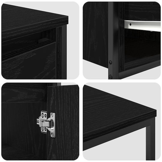 vidaXL Шкаф със Мивка Д90xШ34.5xВ60см Black Walnut
