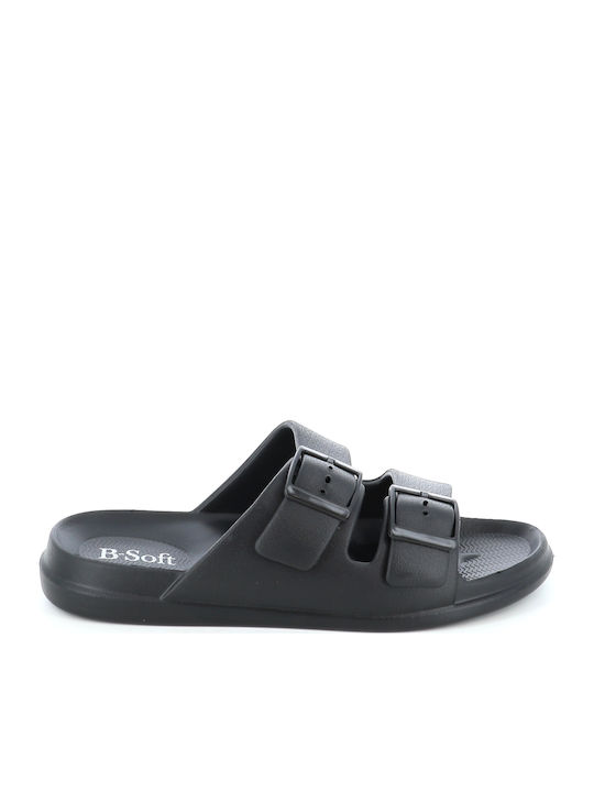 Șlapi În Stil Sandale De Culoare Neagră 216/24003_Negru