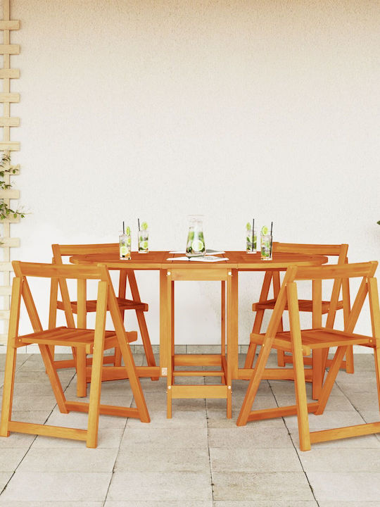 Outdoor Table Made of Acacia Foldable Acacia 110x60x72cm