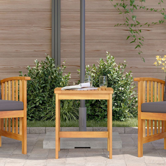 Sitting Room Table for Small Outdoor Spaces Made of Acacia Brown Acacia 45x45x50cm