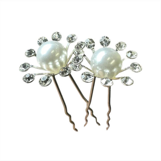 Decorative Flower Pearl Hairpin Set 2pcs