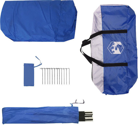 vidaXL Καλοκαιρινή Σκηνή Camping Μπλε για 5 Άτομα 380x380x225εκ.