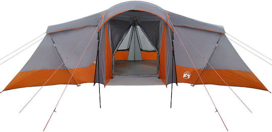 vidaXL Camping Tent Tunnel Gray for 6 People 721x335x212cm