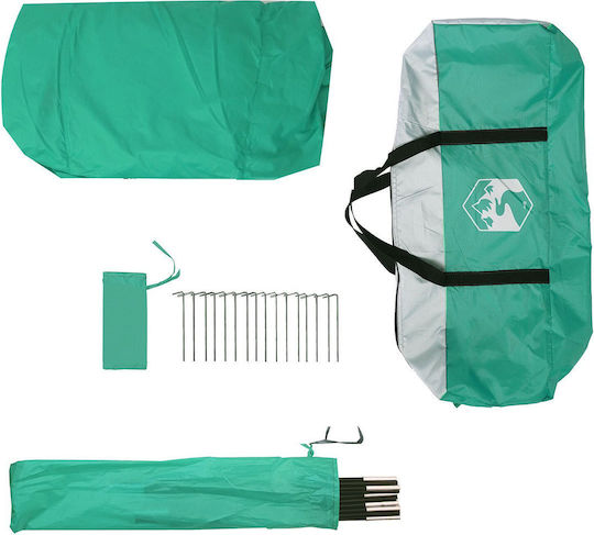 vidaXL Green Camping Tent for 4 People 434x434x230cm