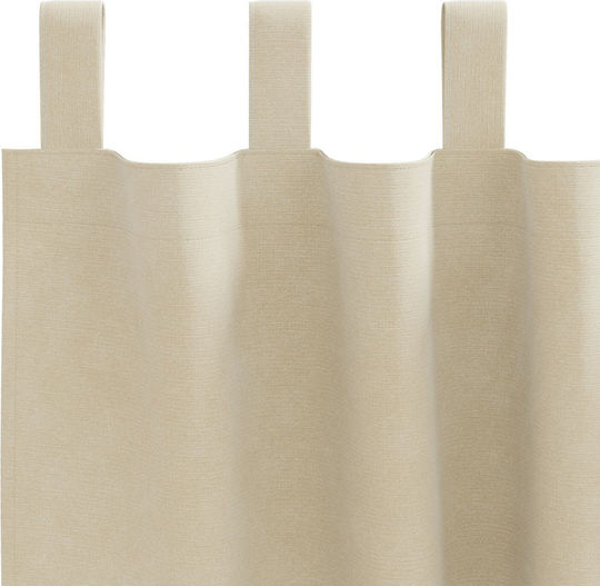 vidaXL Set Curtains with Tab Top Beige 140x225cm