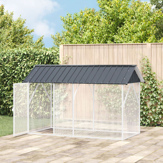 vidaXL Κλουβί Πτηνών 112x227x141εκ. Γκρι